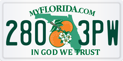 FL license plate 2803PW