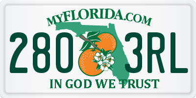 FL license plate 2803RL