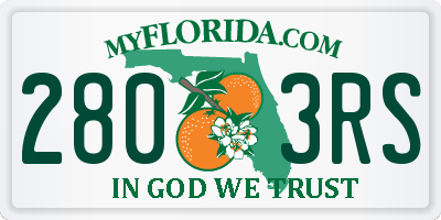 FL license plate 2803RS