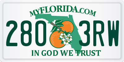 FL license plate 2803RW