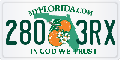 FL license plate 2803RX