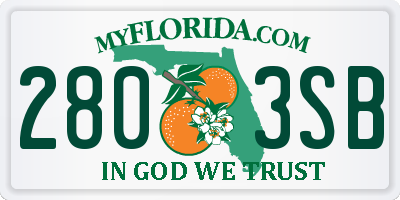 FL license plate 2803SB