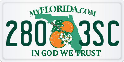FL license plate 2803SC