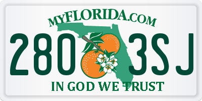 FL license plate 2803SJ