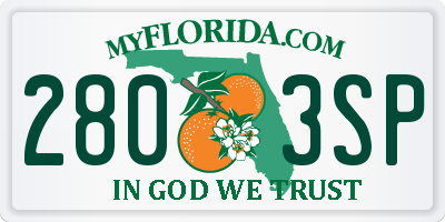 FL license plate 2803SP
