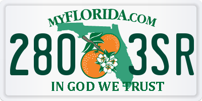 FL license plate 2803SR