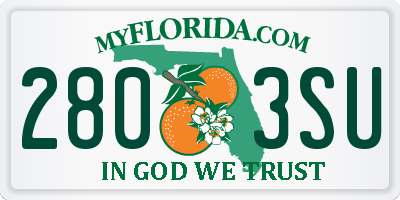 FL license plate 2803SU