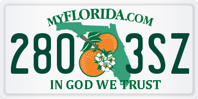 FL license plate 2803SZ