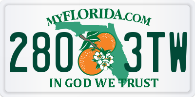 FL license plate 2803TW