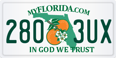 FL license plate 2803UX