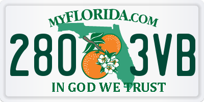 FL license plate 2803VB