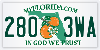 FL license plate 2803WA