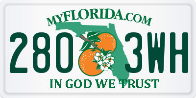 FL license plate 2803WH