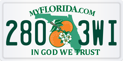 FL license plate 2803WI