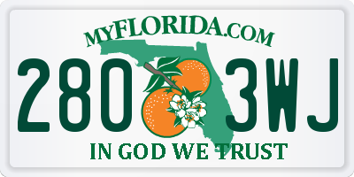FL license plate 2803WJ