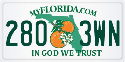 FL license plate 2803WN
