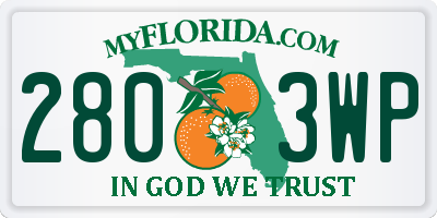 FL license plate 2803WP