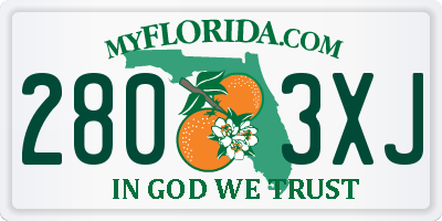 FL license plate 2803XJ