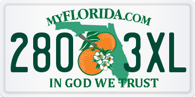 FL license plate 2803XL