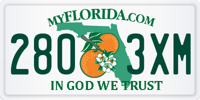 FL license plate 2803XM