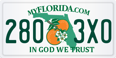 FL license plate 2803XO