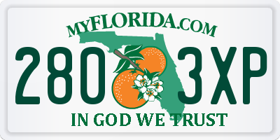 FL license plate 2803XP