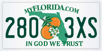 FL license plate 2803XS
