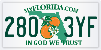 FL license plate 2803YF
