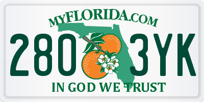 FL license plate 2803YK