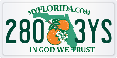 FL license plate 2803YS