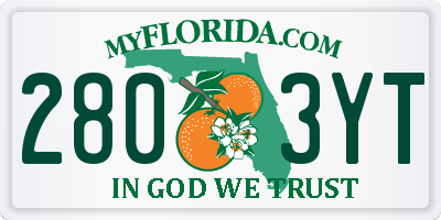 FL license plate 2803YT
