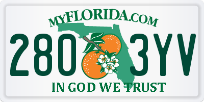 FL license plate 2803YV