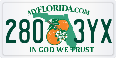 FL license plate 2803YX