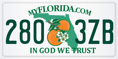 FL license plate 2803ZB