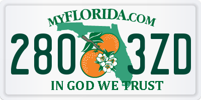 FL license plate 2803ZD