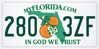FL license plate 2803ZF