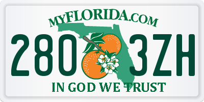 FL license plate 2803ZH