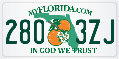 FL license plate 2803ZJ