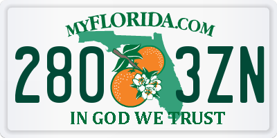 FL license plate 2803ZN