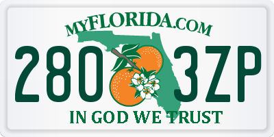 FL license plate 2803ZP