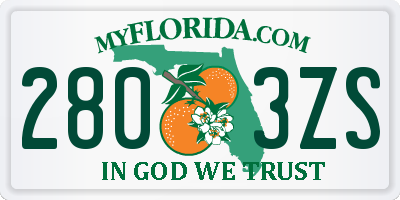 FL license plate 2803ZS