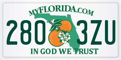 FL license plate 2803ZU