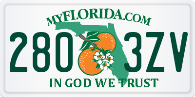 FL license plate 2803ZV