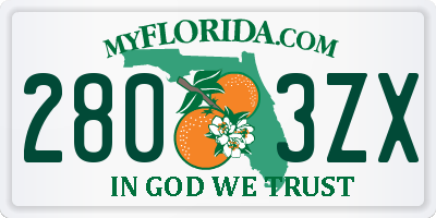 FL license plate 2803ZX