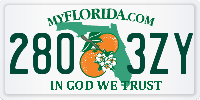 FL license plate 2803ZY