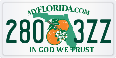 FL license plate 2803ZZ