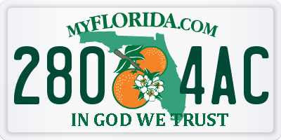 FL license plate 2804AC