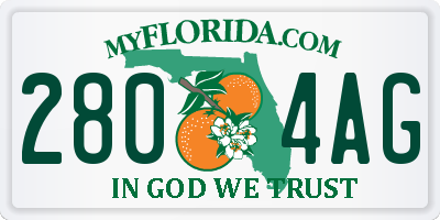 FL license plate 2804AG