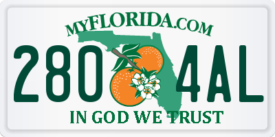 FL license plate 2804AL