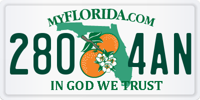 FL license plate 2804AN